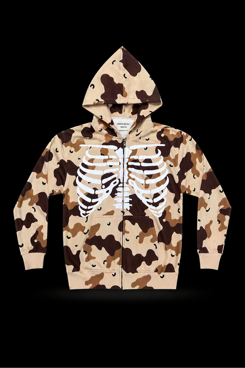 HB Camo Skeleton Zip Up